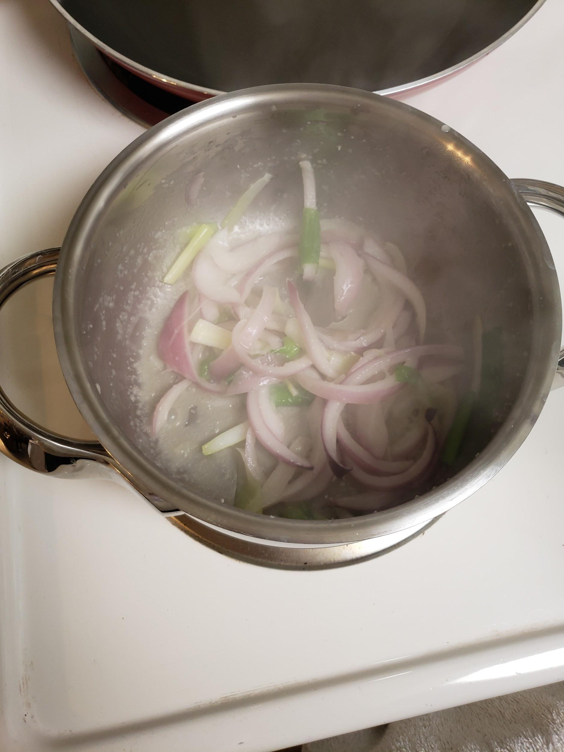 Prepared vegetables for ramen